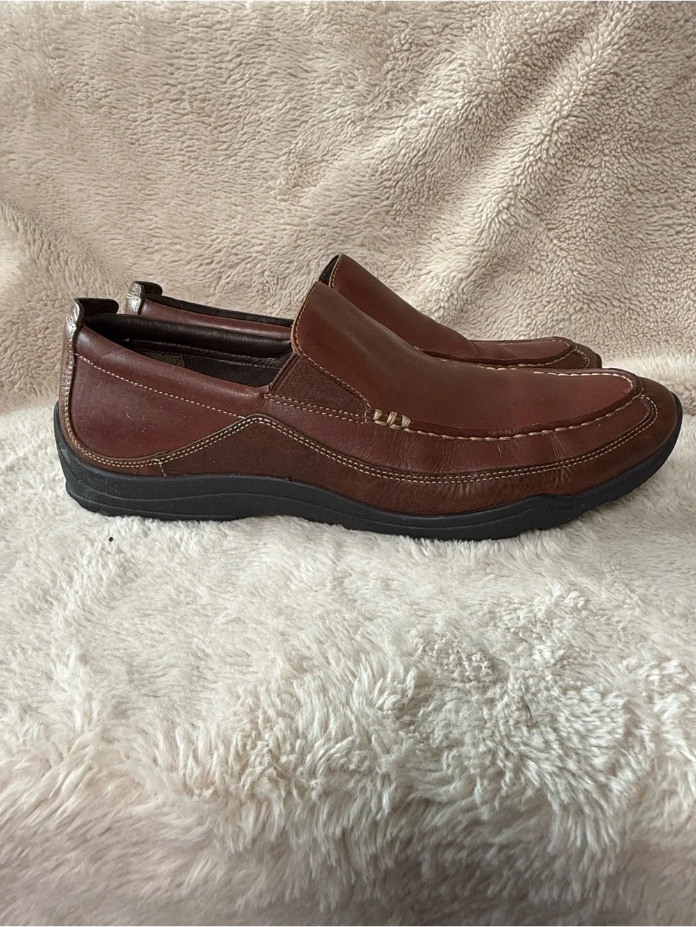 Cole Haan Mens Size 11.5 M Tucker Venetian Brown Loafer Moc Leather Loafers VGUC